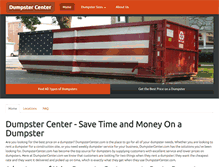Tablet Screenshot of dumpstercenter.com